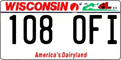 WI license plate 108OFI