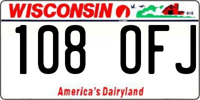 WI license plate 108OFJ
