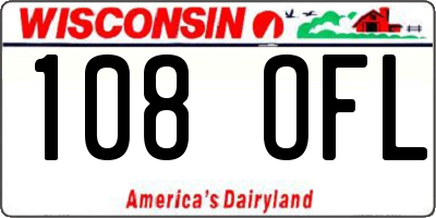 WI license plate 108OFL
