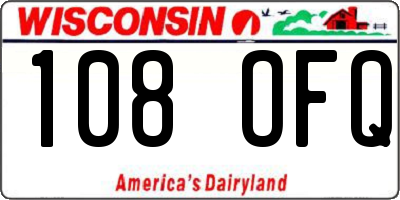 WI license plate 108OFQ