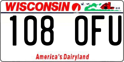 WI license plate 108OFU