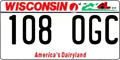 WI license plate 108OGC