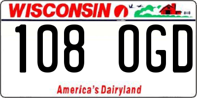 WI license plate 108OGD