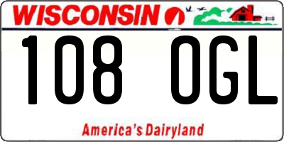 WI license plate 108OGL