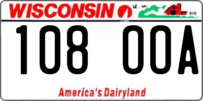 WI license plate 108OOA