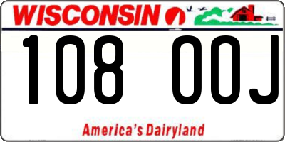 WI license plate 108OOJ