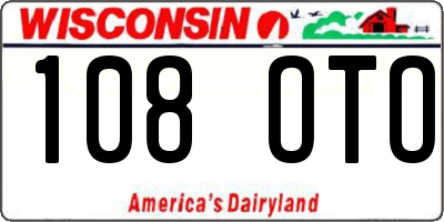 WI license plate 108OTO