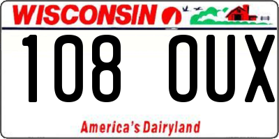 WI license plate 108OUX