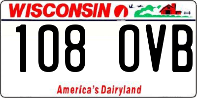 WI license plate 108OVB