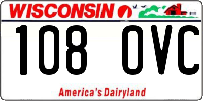 WI license plate 108OVC