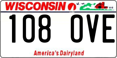 WI license plate 108OVE