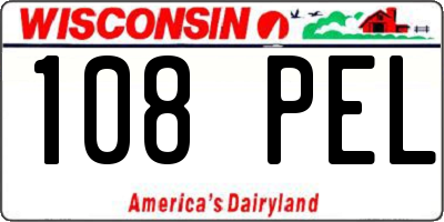 WI license plate 108PEL
