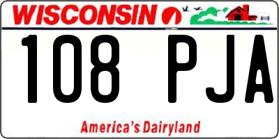 WI license plate 108PJA