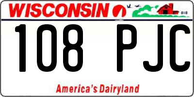 WI license plate 108PJC