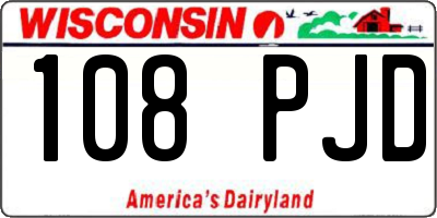 WI license plate 108PJD
