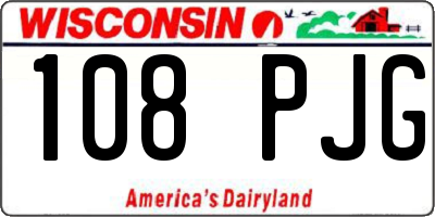 WI license plate 108PJG