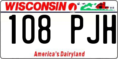 WI license plate 108PJH