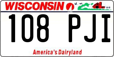 WI license plate 108PJI