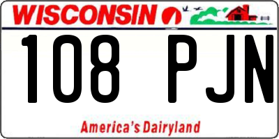 WI license plate 108PJN
