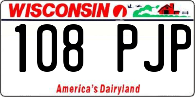 WI license plate 108PJP
