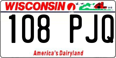 WI license plate 108PJQ
