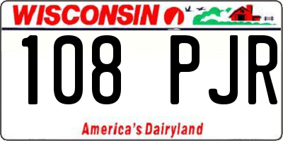 WI license plate 108PJR