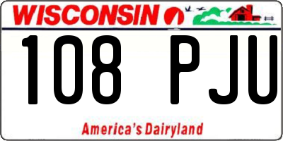 WI license plate 108PJU