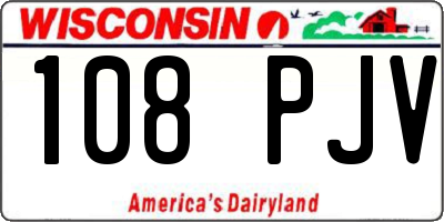 WI license plate 108PJV