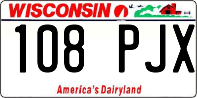 WI license plate 108PJX
