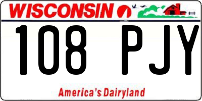 WI license plate 108PJY