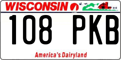 WI license plate 108PKB