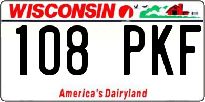 WI license plate 108PKF