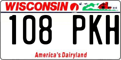 WI license plate 108PKH