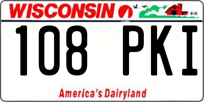 WI license plate 108PKI