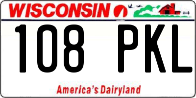 WI license plate 108PKL