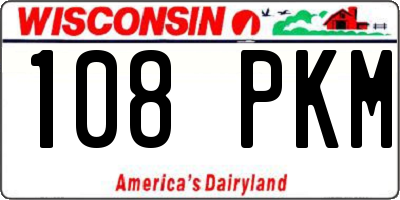 WI license plate 108PKM