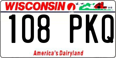 WI license plate 108PKQ