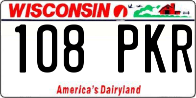 WI license plate 108PKR