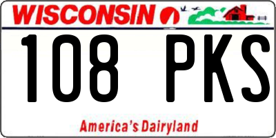 WI license plate 108PKS
