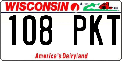 WI license plate 108PKT