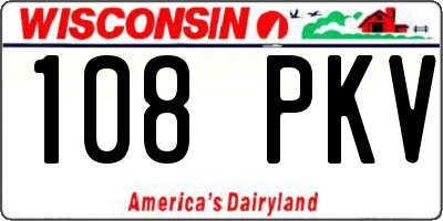 WI license plate 108PKV