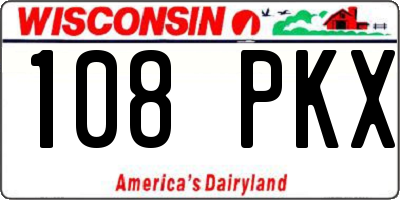 WI license plate 108PKX