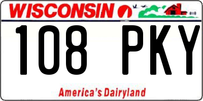 WI license plate 108PKY