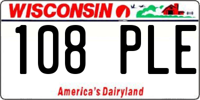 WI license plate 108PLE