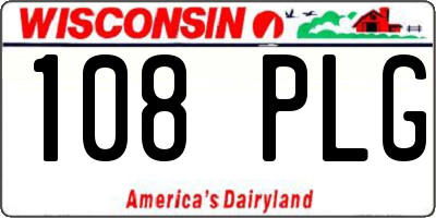 WI license plate 108PLG