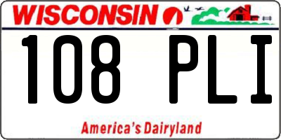 WI license plate 108PLI