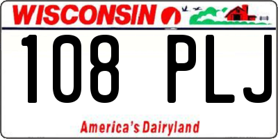 WI license plate 108PLJ