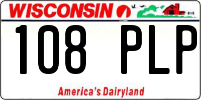 WI license plate 108PLP