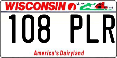 WI license plate 108PLR