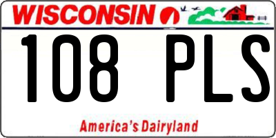 WI license plate 108PLS